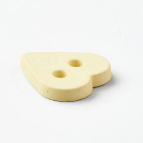 Bottone a forma di cuore [Ø 15 mm] – giallo vaniglia, 