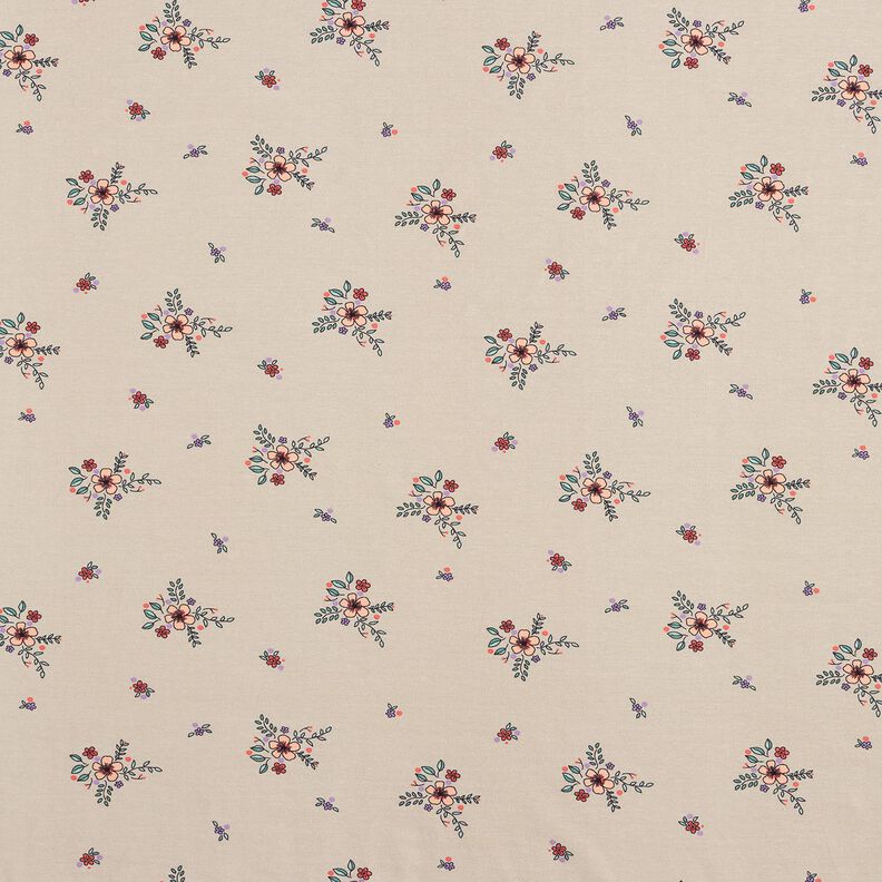 GOTS jersey di cotone Fiori sparsi | Poppy Fabrics – mandorla,  image number 1