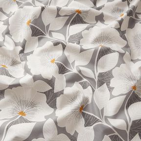 tessuto arredo mezzo panama Grandi fiori 280 cm – grigio, 