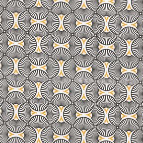 cotone rivestito Ventagli sparsi – bianco/nero – bianco/nero, 