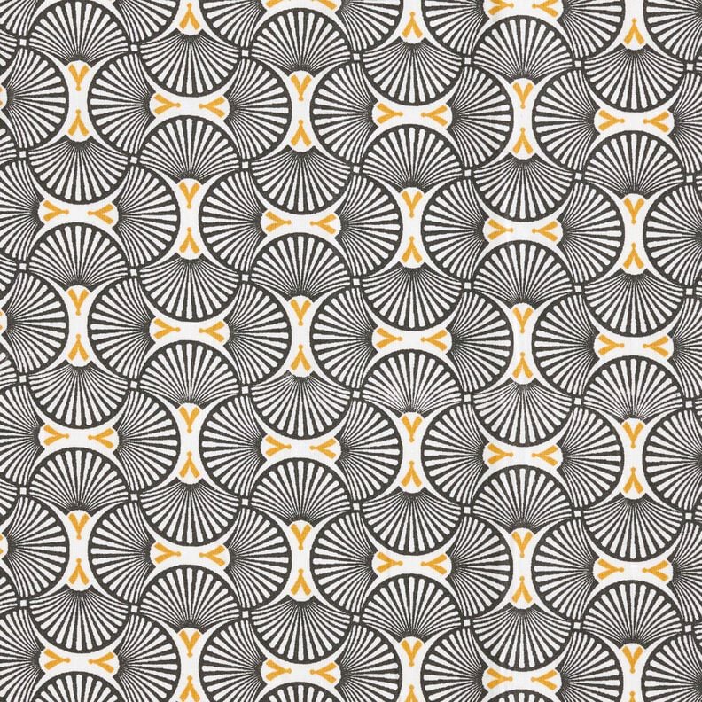 cotone rivestito Ventagli sparsi – bianco/nero – bianco/nero, image number 1