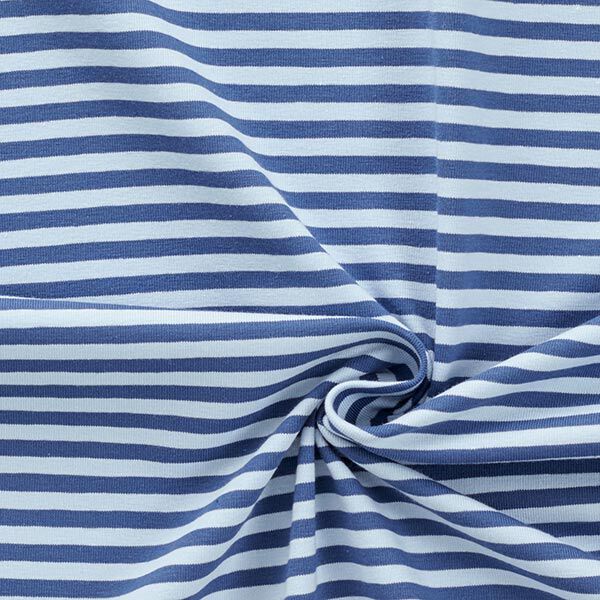 Jersey di cotone righe sottili – colore blu jeans/azzurro, image number 3