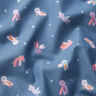 popeline di cotone Ballo in maschera degli uccelli – grigio blu,  thumbnail number 2