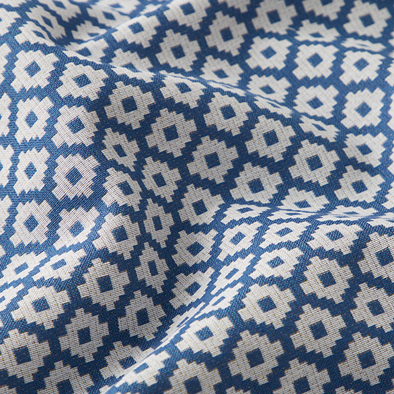 Tessuto jacquard da esterni losanghe – blu,  image number 2