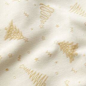 tessuto arredo Jacquard lurex Piccoli abeti – beige chiaro/oro, 