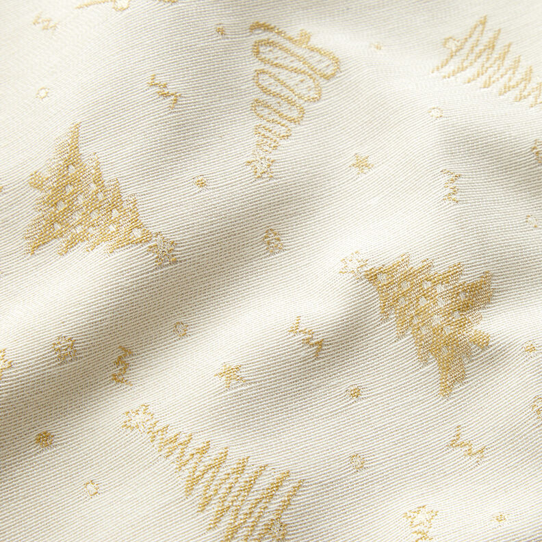 tessuto arredo Jacquard lurex Piccoli abeti – beige chiaro/oro,  image number 2
