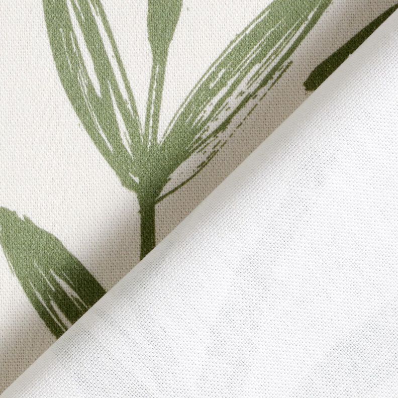 tessuto arredo mezzo panama foglie minimal – pino/naturale, image number 4