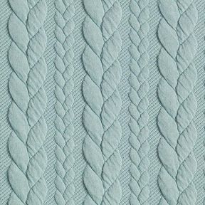Jersey jacquard, cloqué, motivi a treccia – menta, 