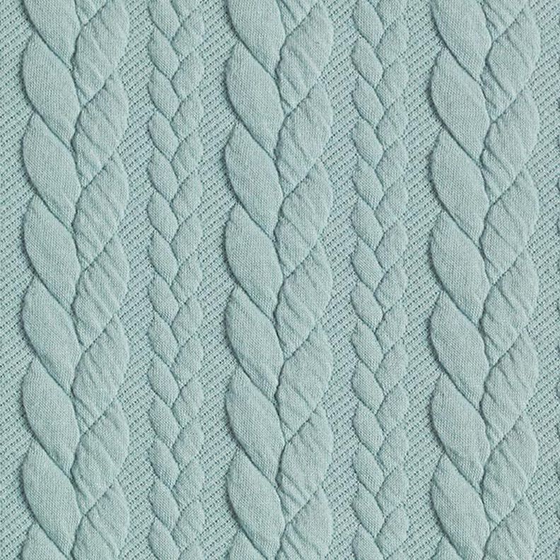 Jersey jacquard, cloqué, motivi a treccia – menta,  image number 1