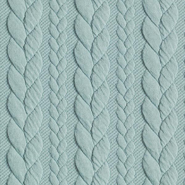 Jersey jacquard, cloqué, motivi a treccia – menta,  image number 1