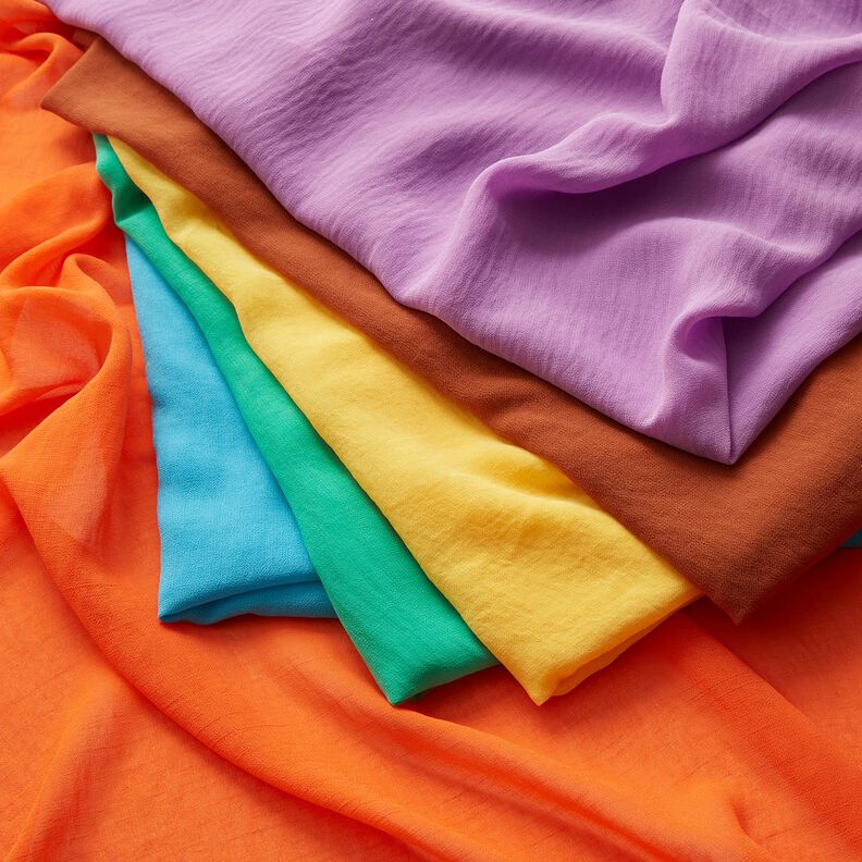 chiffon increspato tinta unita – arancione,  image number 5