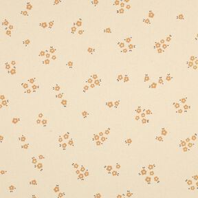 GOTS jersey a coste Fiorellini sparsi | Poppy Fabrics &ndash; crema/marrone capriolo, 