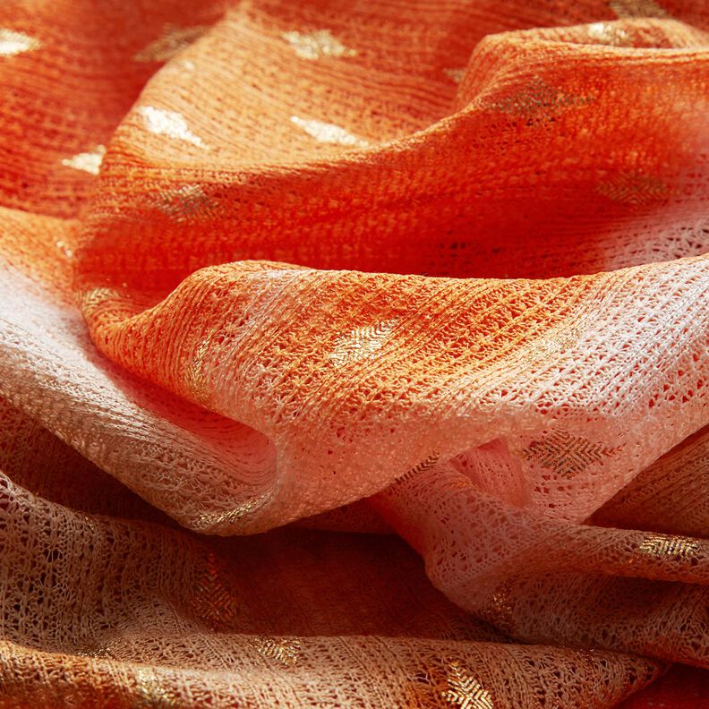Batik di pizzo lavorato a maglia e rombi dorati – beige/arancio pesca,  image number 5
