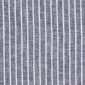 misto cotone-lino righe ampie – blu notte/bianco, 