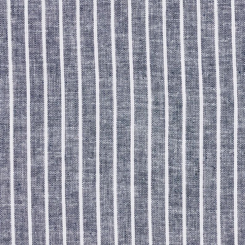 misto cotone-lino righe ampie – blu notte/bianco,  image number 1