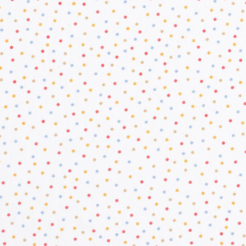 tessuto arredo satin di cotone Piccoli pois colorati – bianco,  image number 1