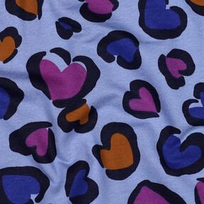 felpa garzata Cuori variopinti | Poppy Fabrics – blu acciaio, 