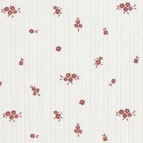 Ajour jersey di cotone Fiori di casa di campagna – avorio, 