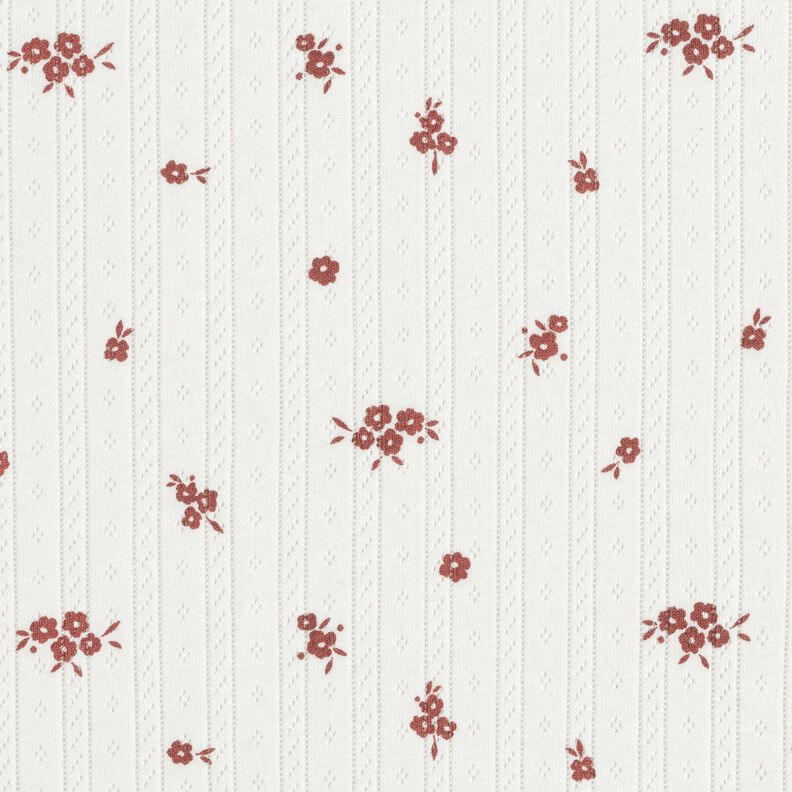 Ajour jersey di cotone Fiori di casa di campagna – avorio,  image number 1
