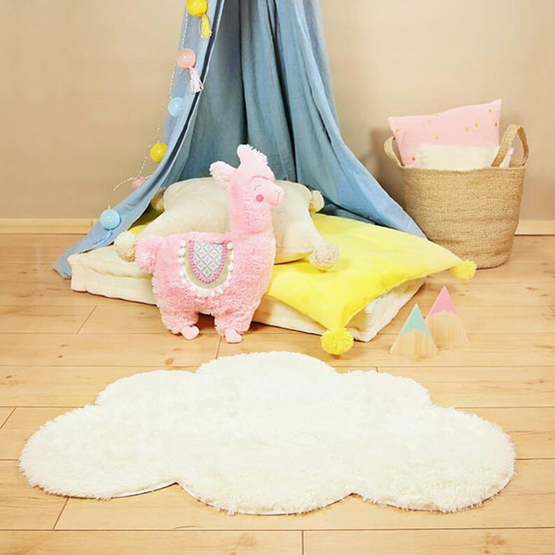 tessuto peluche a pelo lungo SHAGGY [1 M X 0,75 M | Flor: 20 MM] - bianco sporco | Kullaloo,  image number 7