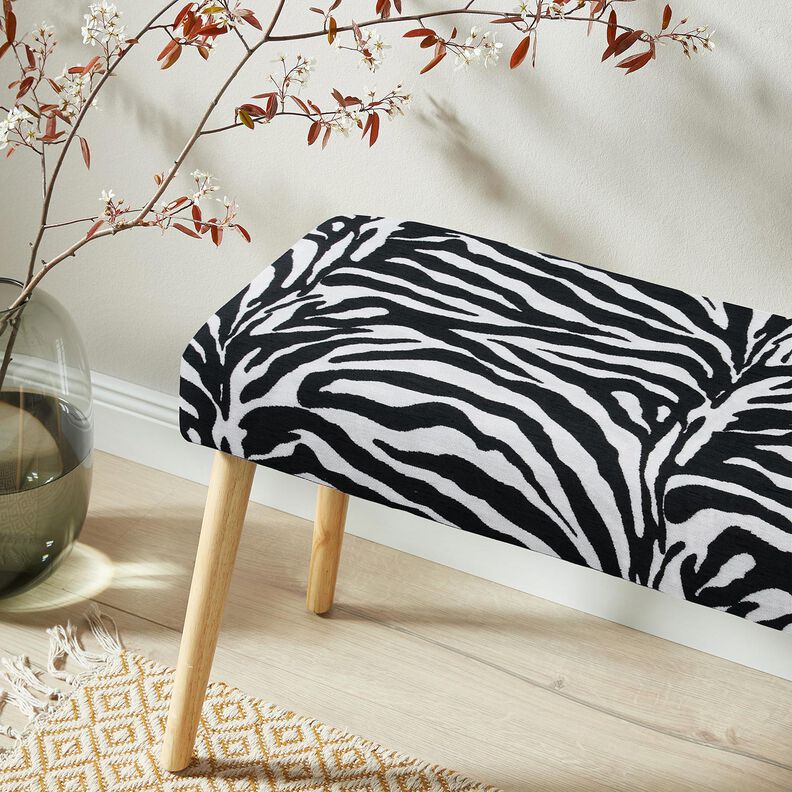 tessuto da tappezzeria Jacquard zebra – bianco/nero, image number 8