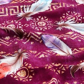 French terry Piume boho | Glitzerpüppi  – uva/aragosta, 