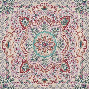 taglio di tessuto arredo gobelin Grande Mandala &ndash; violetto pastello/beige chiaro, 