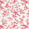 tessuto in cotone cretonne Uccelli – rosso/bianco lana,  thumbnail number 1