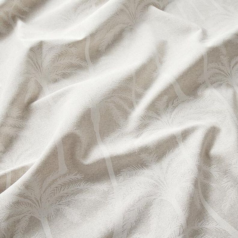tessuto arredo mezzo panama Palme – bianco,  image number 2
