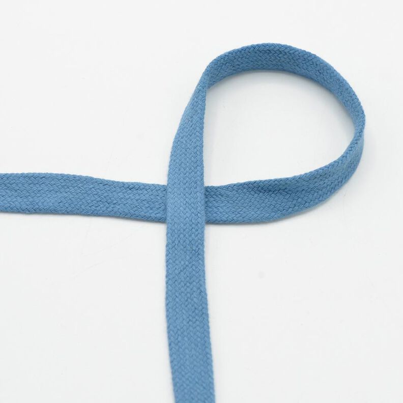 Cordoncino piatto Felpa cotone [15 mm] – blu colomba,  image number 1