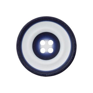 bottone in poliestere, Loop-blu marino/bianco, 