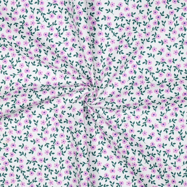 GOTS popeline di cotone fiorellini | Poppy Fabrics – bianco/rosa, image number 3
