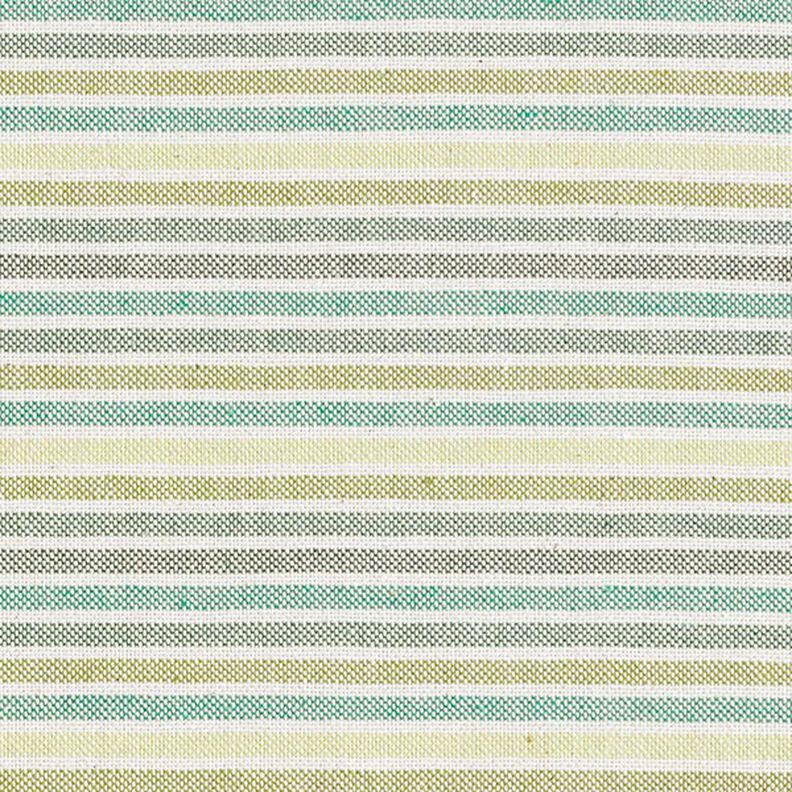 tessuto arredo mezzo panama Strisce multicolori riciclato – verde chiaro,  image number 1