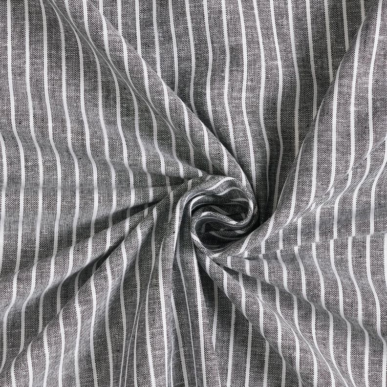 misto cotone-lino righe ampie – nero/bianco,  image number 3