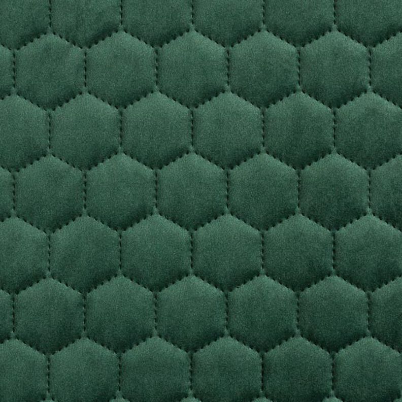 tessuto tappezzeria velluto trapuntato motivo a nido d’ape – verde scuro,  image number 1