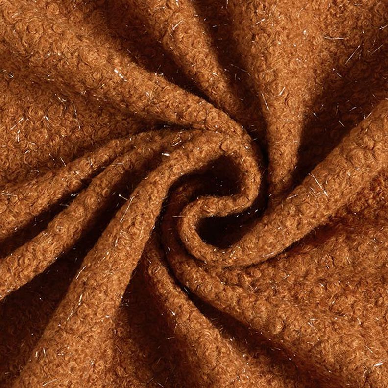 Fili lucidi lavorati a maglia bouclé – caramello,  image number 1