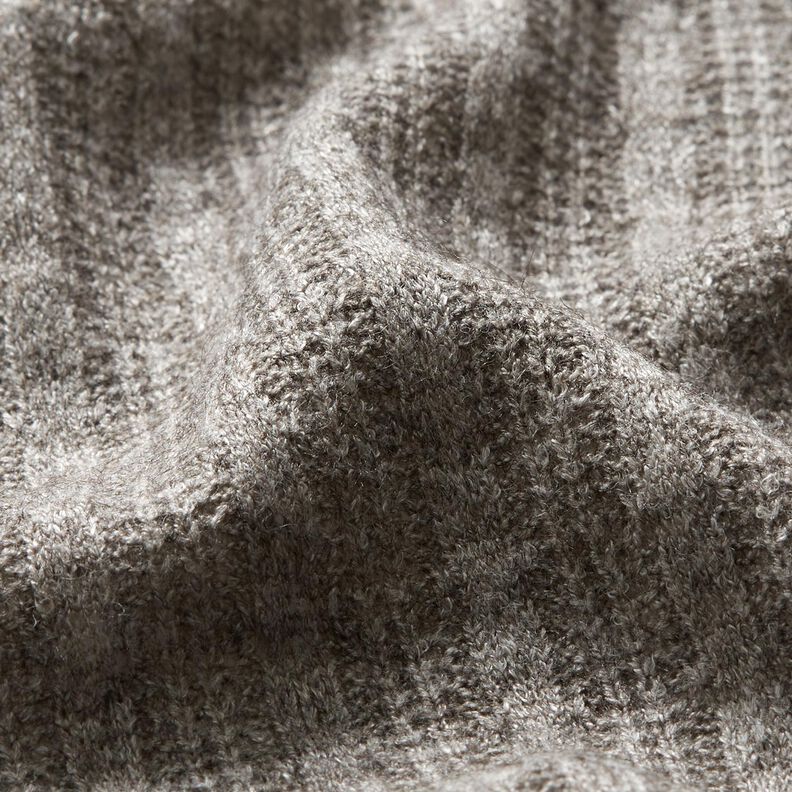 Tessuto a maglia con motivo a trecce melange – grigio,  image number 2