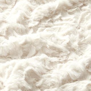 Fantasia a rombi in pelliccia sintetica – bianco lana, 