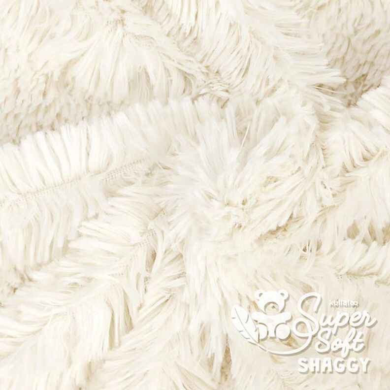 tessuto peluche a pelo lungo SHAGGY [1 M X 0,75 M | Flor: 20 MM] - bianco sporco | Kullaloo,  image number 4