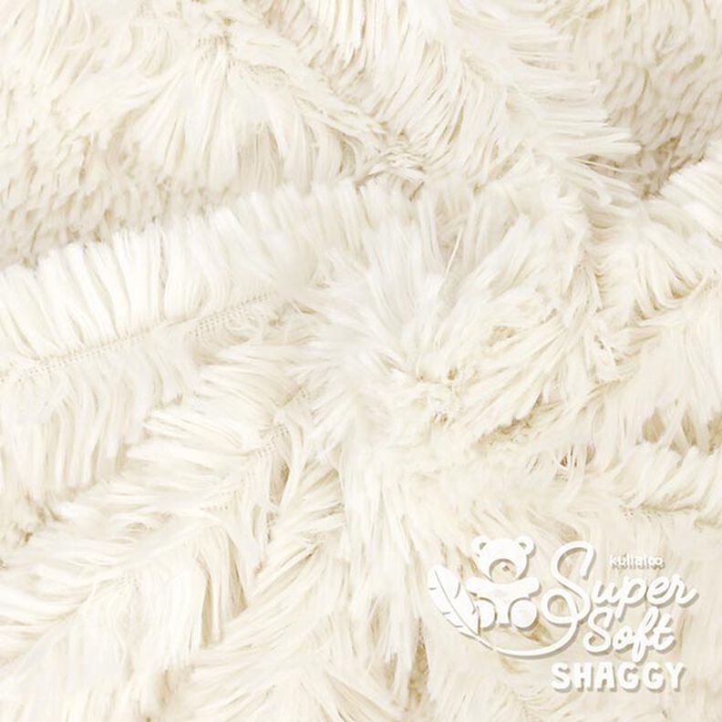 tessuto peluche a pelo lungo SHAGGY [1 M X 0,75 M | Flor: 20 MM] - bianco sporco  | Kullaloo,  image number 4