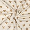 jersey jacquard Cuori scintillanti | Poppy Fabrics – naturale/oro effetto metallizzato,  thumbnail number 3