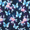 jersey di cotone Farfalle e fiori scintillanti | Glitzerpüppi  – blu notte/blu ghiaccio,  thumbnail number 1