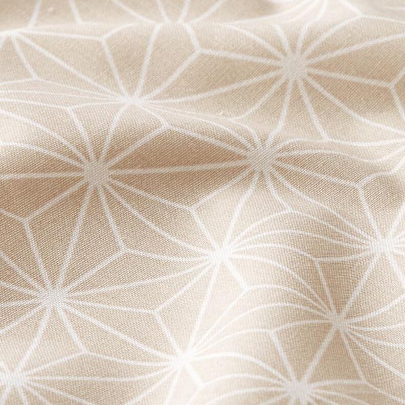 tessuto in cotone cretonne stelle giapponesi Asanoha – sabbia,  image number 2