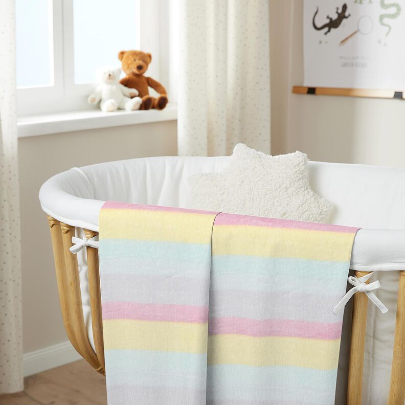 Morbido pile strisce arcobaleno pastello – giallo chiaro/rosa, image number 6