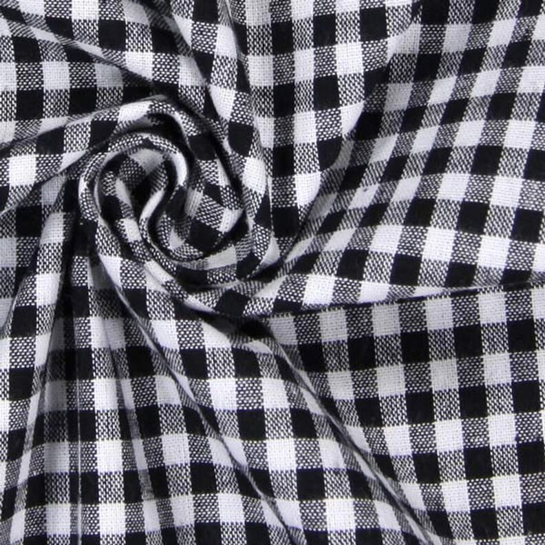 tessuto in cotone Quadro vichy 0,5 cm – nero/bianco,  image number 2