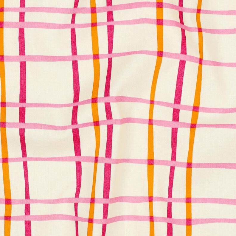 popeline di cotone Quadri ondulati | Poppy Fabrics – crema/rosa,  image number 2