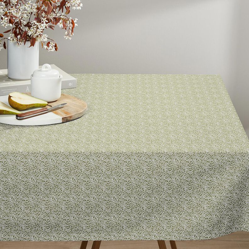 tessuto in cotone cretonne Mini foglie – cachi chiaro/bianco,  image number 8