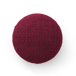 Bottone rivestito, Lino medio – rosso scuro, 