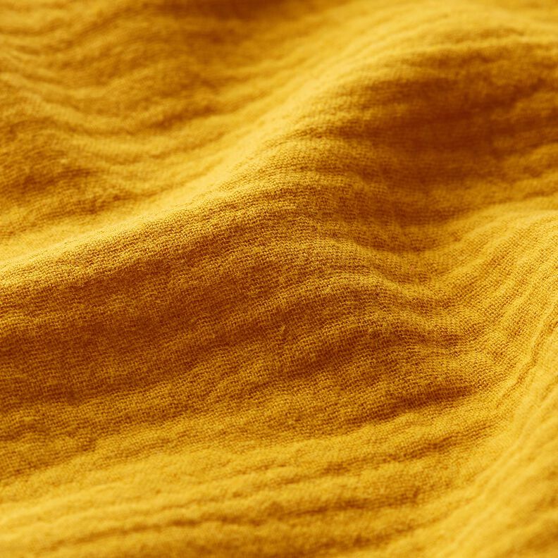 mussolina / tessuto doppio increspato – senape,  image number 3