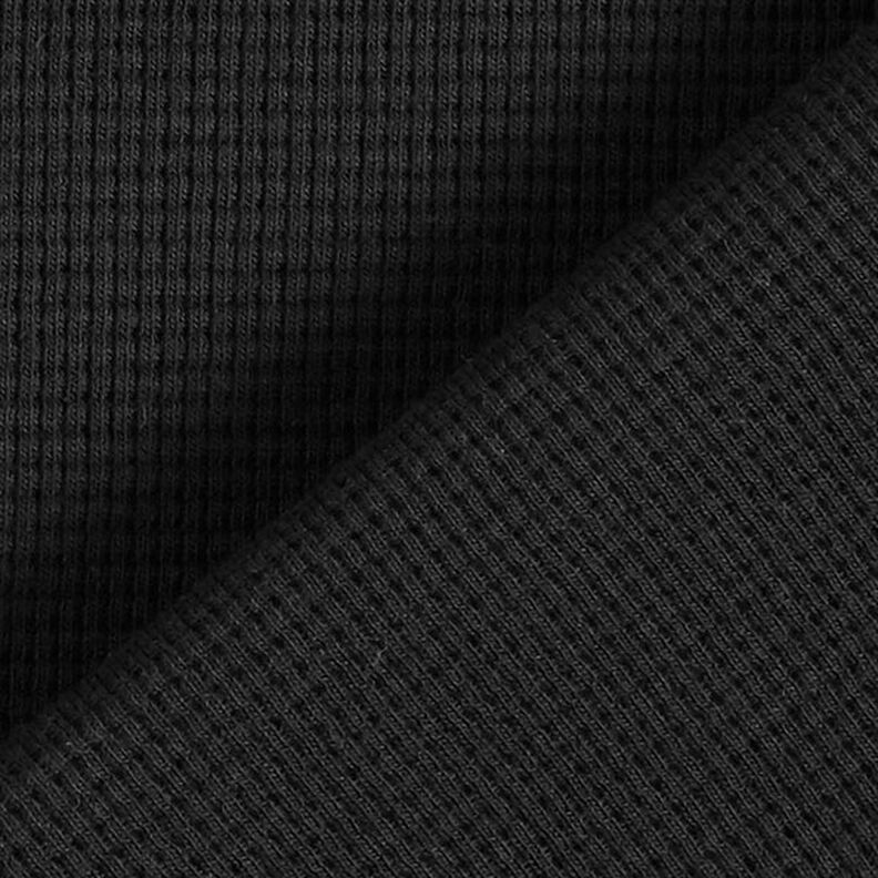 jersey di cotone, nido d’ape mini, tinta unita – nero,  image number 4